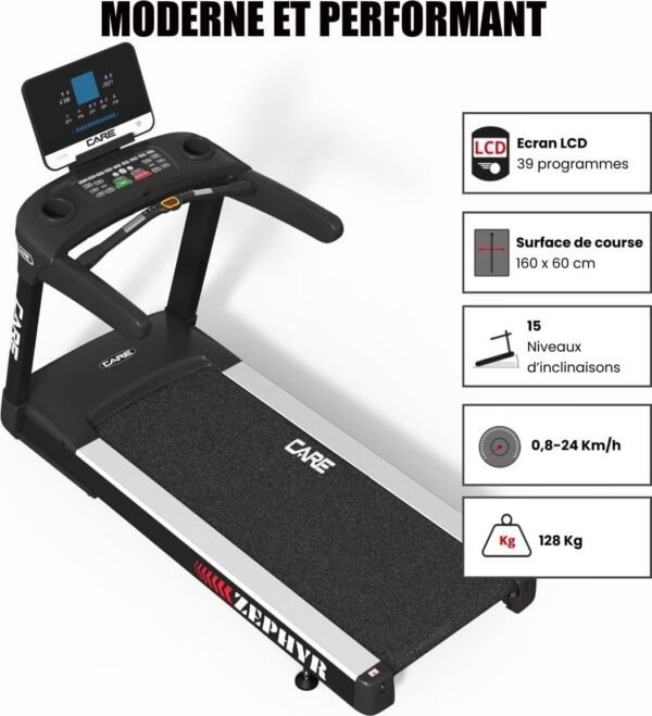 Tapis de course professionnel - 24km/h - CARE - ZEPHYR – Image 4