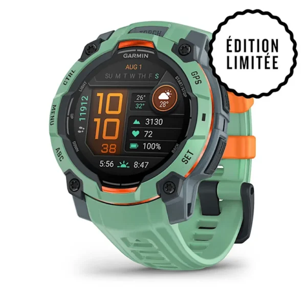 Montre GPS Garmin Instinct 3 AMOLED - 45 mm Noir avec Bracelet en Silicone Noir – Image 4