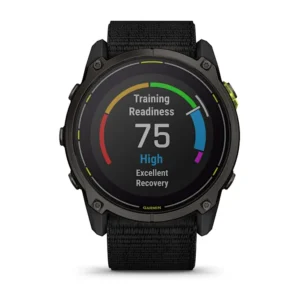 Montre GPS Garmin Enduro 3 Titane Carbon Gray DLC avec Bracelet UltraFit en Nylon Noir