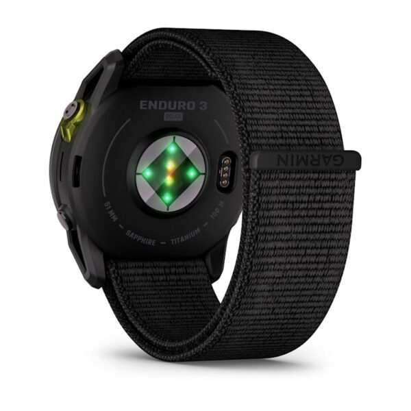 Montre GPS Garmin Enduro 3 Titane Carbon Gray DLC avec Bracelet UltraFit en Nylon Noir – Image 3